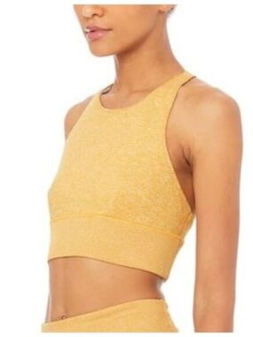 ALO Yoga Serenity Sports Bra Heathered  Yellow Bra
